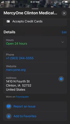 Mercy Hospital, Clinton, Iowa, phone number and address