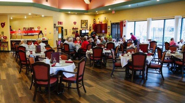 We offer all day dinning to our residents and guest