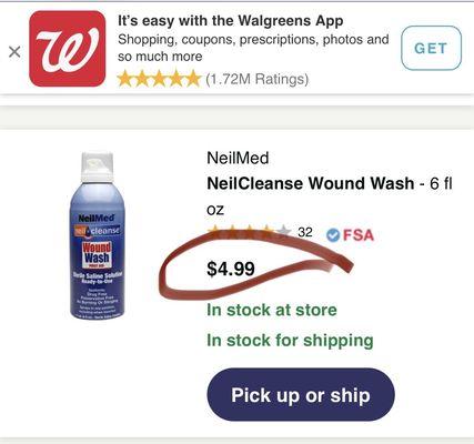 If the item is $4.99 online then it should not be $7.49 in the store.