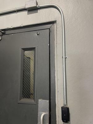 Door that needs replacing yet management cannot get it done.