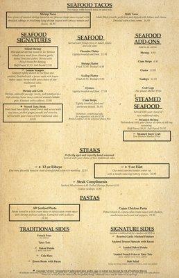 Dinner Menu Page 2