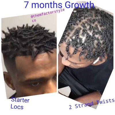 Starter Interlocks to 7 month growth, with a 2 strand twist style.