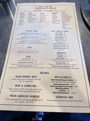 Menu - backside