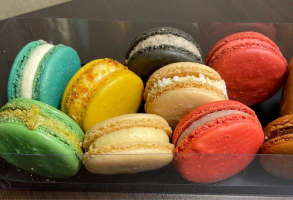 A variety of macaroons. Very fresh and yummy!