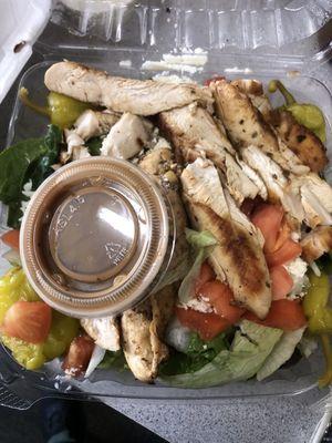 Greek salad with grilled chicken