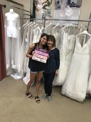 Me and mom saying "yes to the dress"!