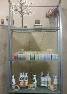 We sell organic products: bar and foaming hand soap, deodorant, face cream, and foot and bath salts