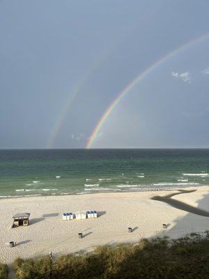 Double rainbow at the beach