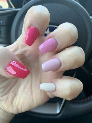 Ombré Pink Acrylic Nails