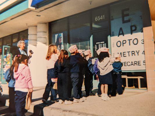 A field trip for a quick vision check in front of our office.  Precious!