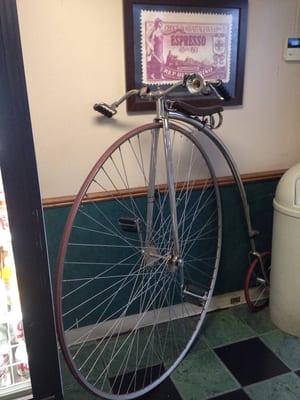 Bicycle near the front door.