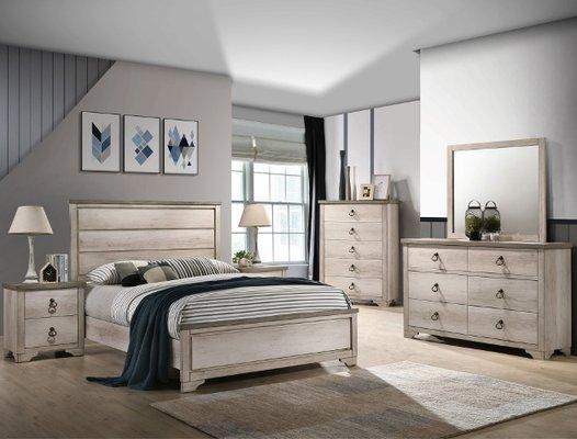 4PC QUEEN BEDROOM SET $898
 (BED, DR, MR, NS)