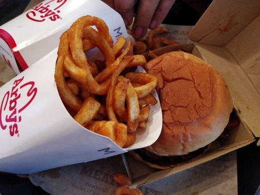 Curly Fries and Kings Hawaiian Brisket Sandwich