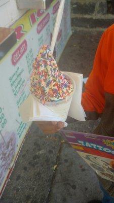 Vanilla ice cream with sprinkles