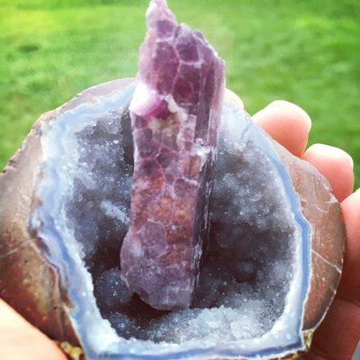 Lepidolite in my geode