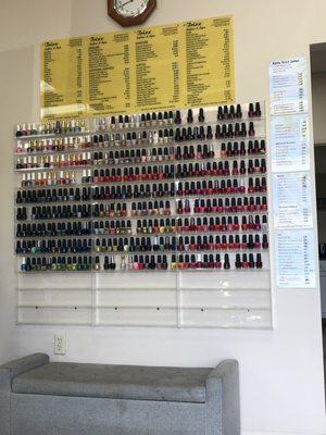 Nail polish and services. They have another wall of gel polish as well.