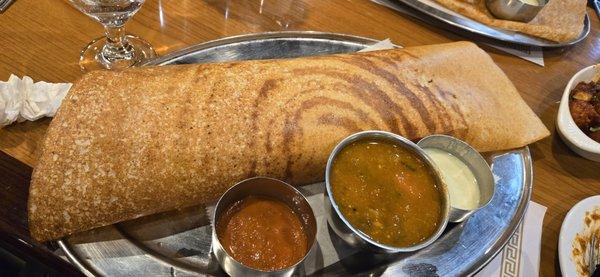 Masala Dosa with Sabar and chutney