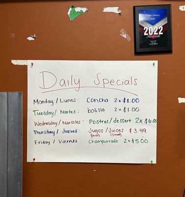 Daily Specials