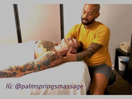 Neck massage, neck strain, neck pain, deep tissue, Palm Springs, personal trainer