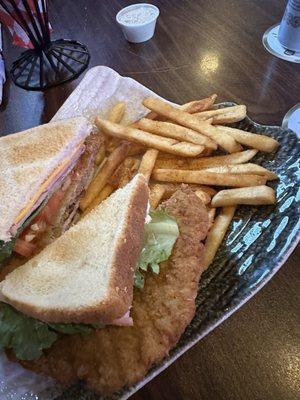 Bama club with fries