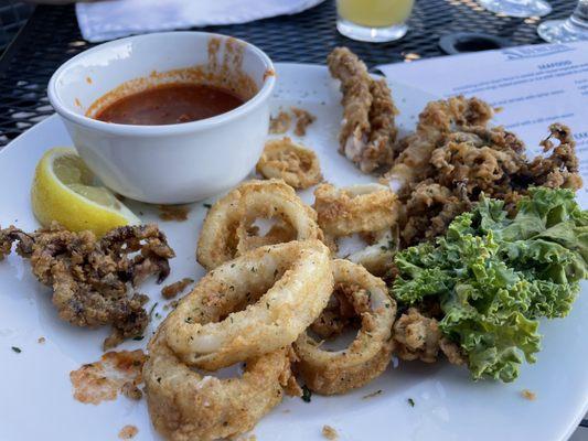 Half eaten excellent calamari