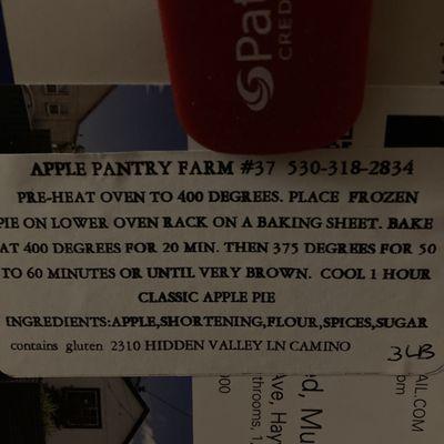 Classic Apple Pie Baking Directions