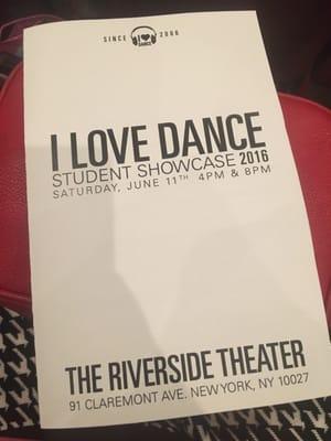 "I LOVE DANCE" dance group/studio's student showcase of 2016!!