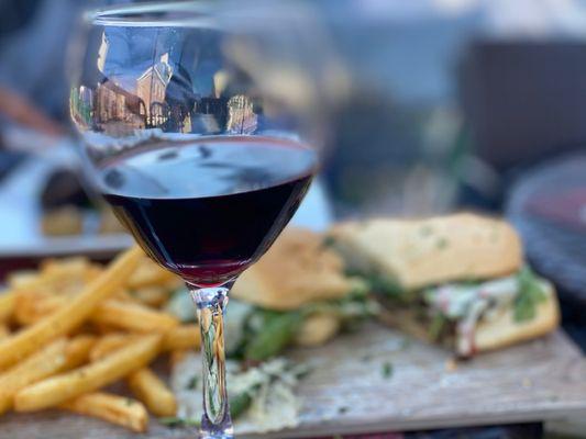 Sangiovese and portobello pesto sandwich