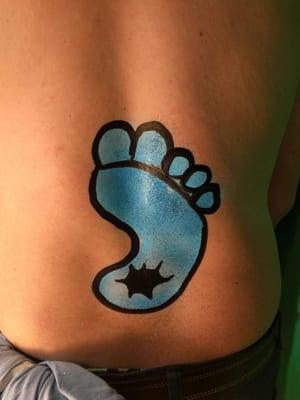 Tarheel tramp stamp thanks to the body painting dude