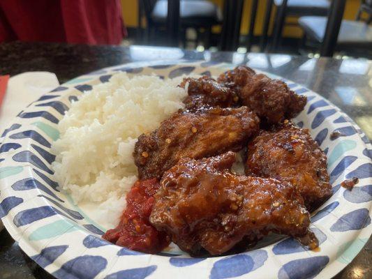 Fried chicken and rice