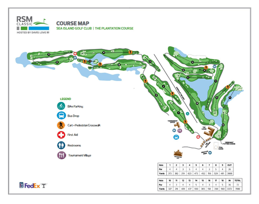 Sea Island Plantation Course map and scorecard.