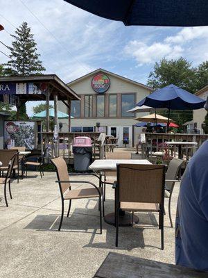 View from the deck to the restaurant