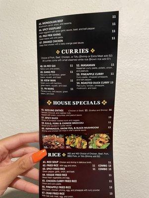 menu