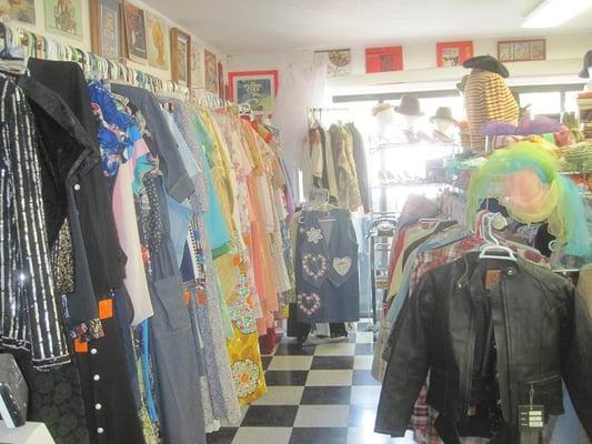 Vintage dresses, blouses, purses and shoes!