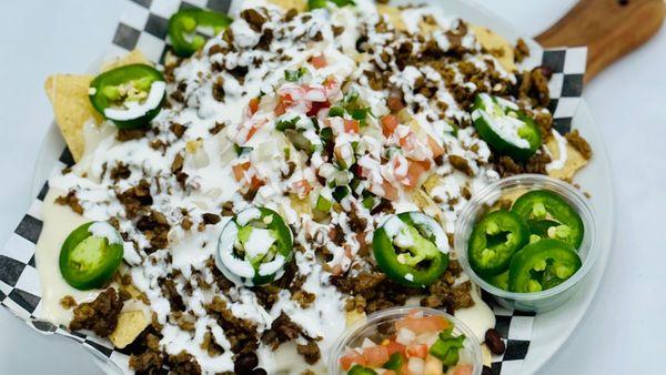 Loaded Beefsteak Nachos