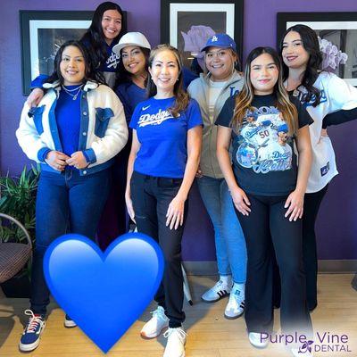 Dodgers for life here at Purple Vine Dental!