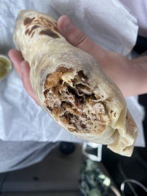 Plain carnitas burrito