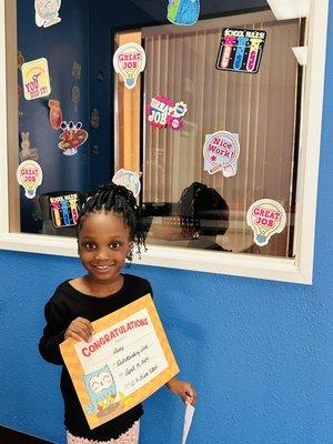 Congratulations Ivory!!
Our youngest prodigy! Started tutoring at 3.5 years of age and is now ready for kindergarten 2024-2025!!