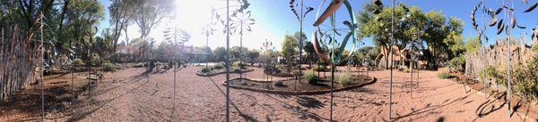 Wiford Gallery Sculpture Garden in Santa Fe, NM featuring Rock Fountains and Wind Sculptures™