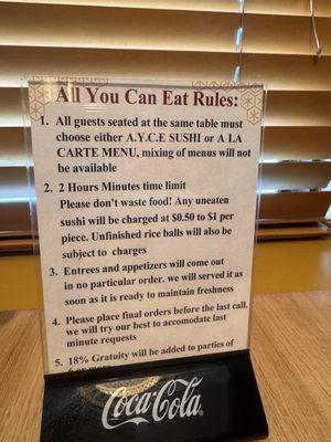 All You Can Eat Rules