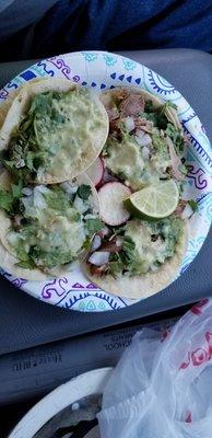 2 Carnitas Tacos 2 Tripas Tacos