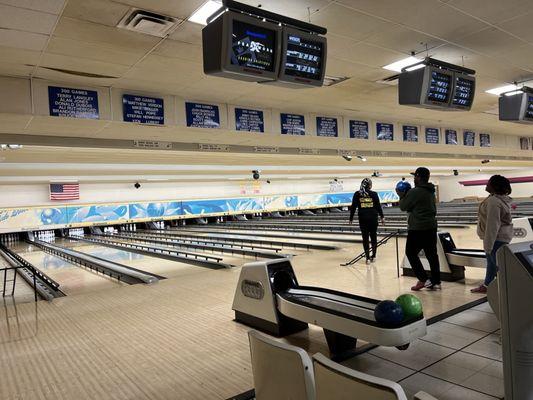 24 bowling lanes.