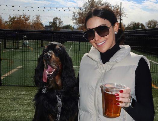 The indoor/outdoor park was buzzing with happy pups, and Forbes immediately jumped into the action, making new friends and zooming around.