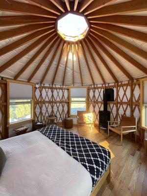 Interior of the yurt