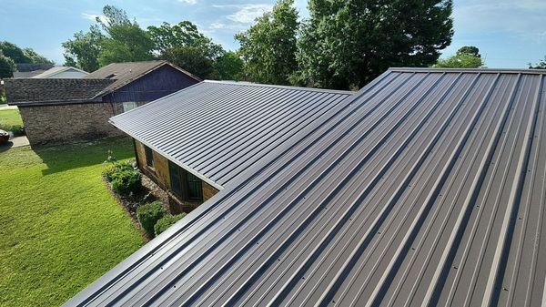 Exposed Fastener Metal Roof in "Bronze"