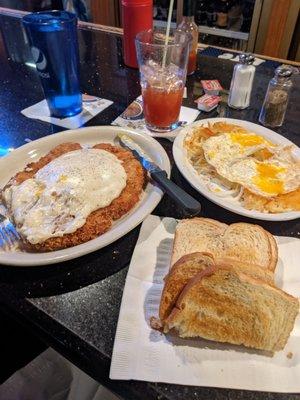 Chicken fried steak and a bloody, buddy