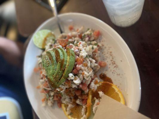 Ceviche tostada- not tasty