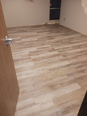 Another office finished laying flooring. Then we will start laying the moldings.