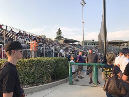 1st base stands at Thrumon Field