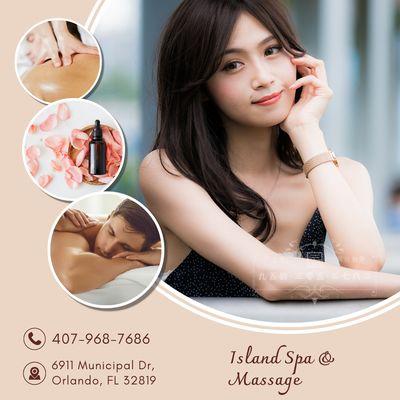 Island Spa & Massage
 6911 Municipal Dr, Orlando, FL 32819
 Call us at 407-968-7686